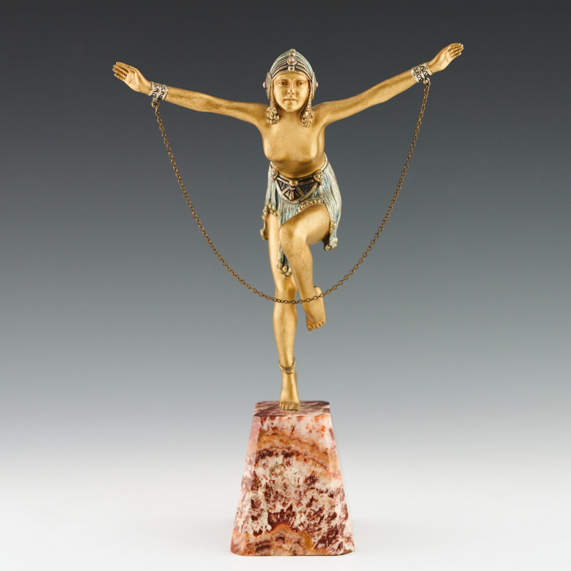 Vintage Demetre Chiparus Art Deco Bronze Sculpture signed on a marble base - Jeroen Markies Art Deco