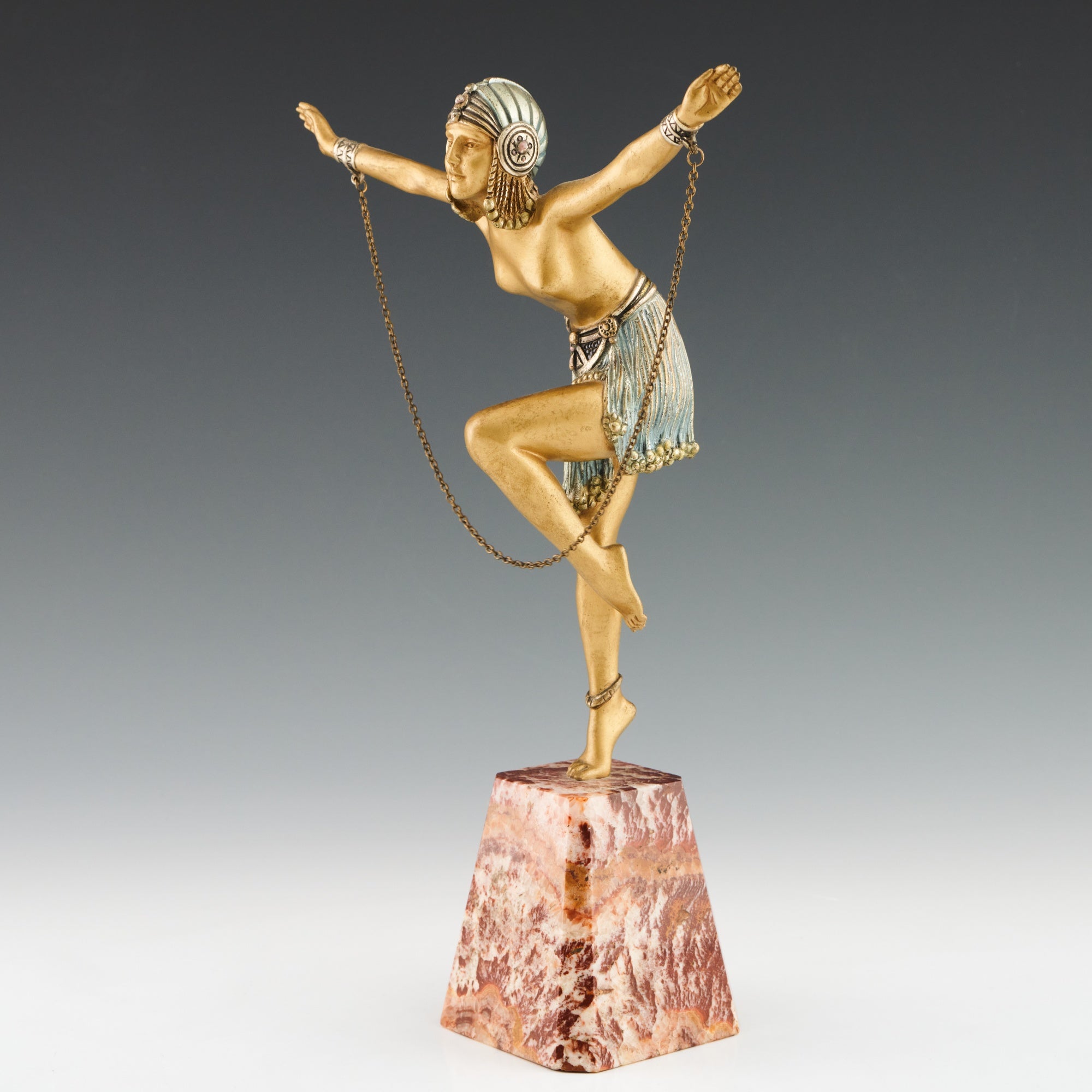 Vintage Demetre Chiparus Art Deco Bronze Sculpture signed on a marble base - Jeroen Markies Art Deco