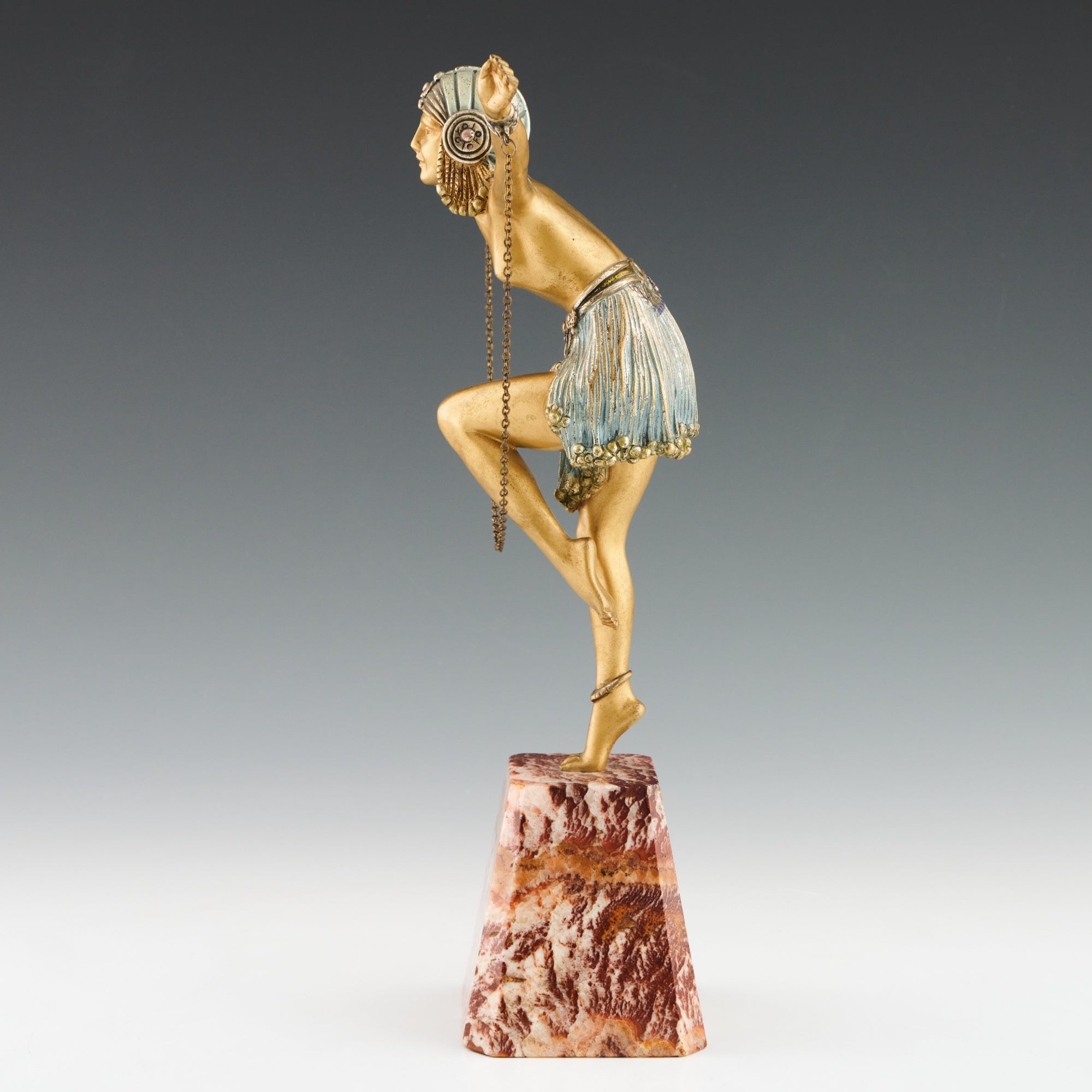 Vintage Demetre Chiparus Art Deco Bronze Sculpture signed on a marble base - Jeroen Markies Art Deco