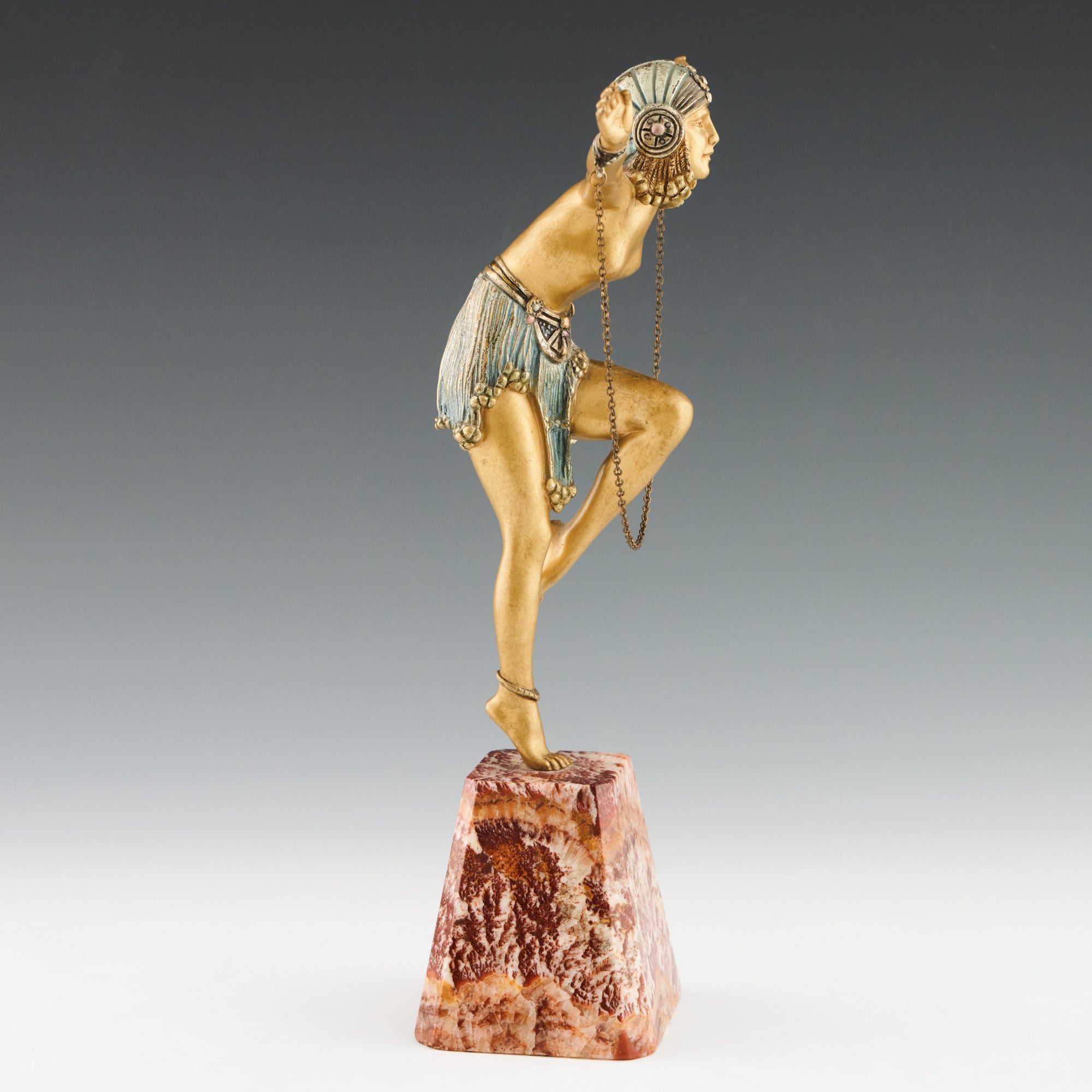 Vintage Demetre Chiparus Art Deco Bronze Sculpture signed on a marble base - Jeroen Markies Art Deco