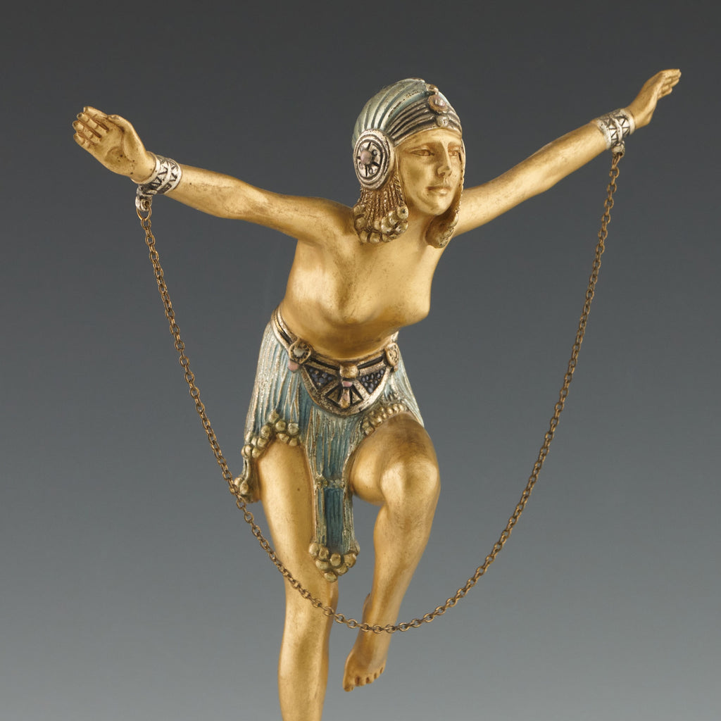 Vintage Demetre Chiparus Art Deco Bronze Sculpture signed on a marble base - Jeroen Markies Art Deco