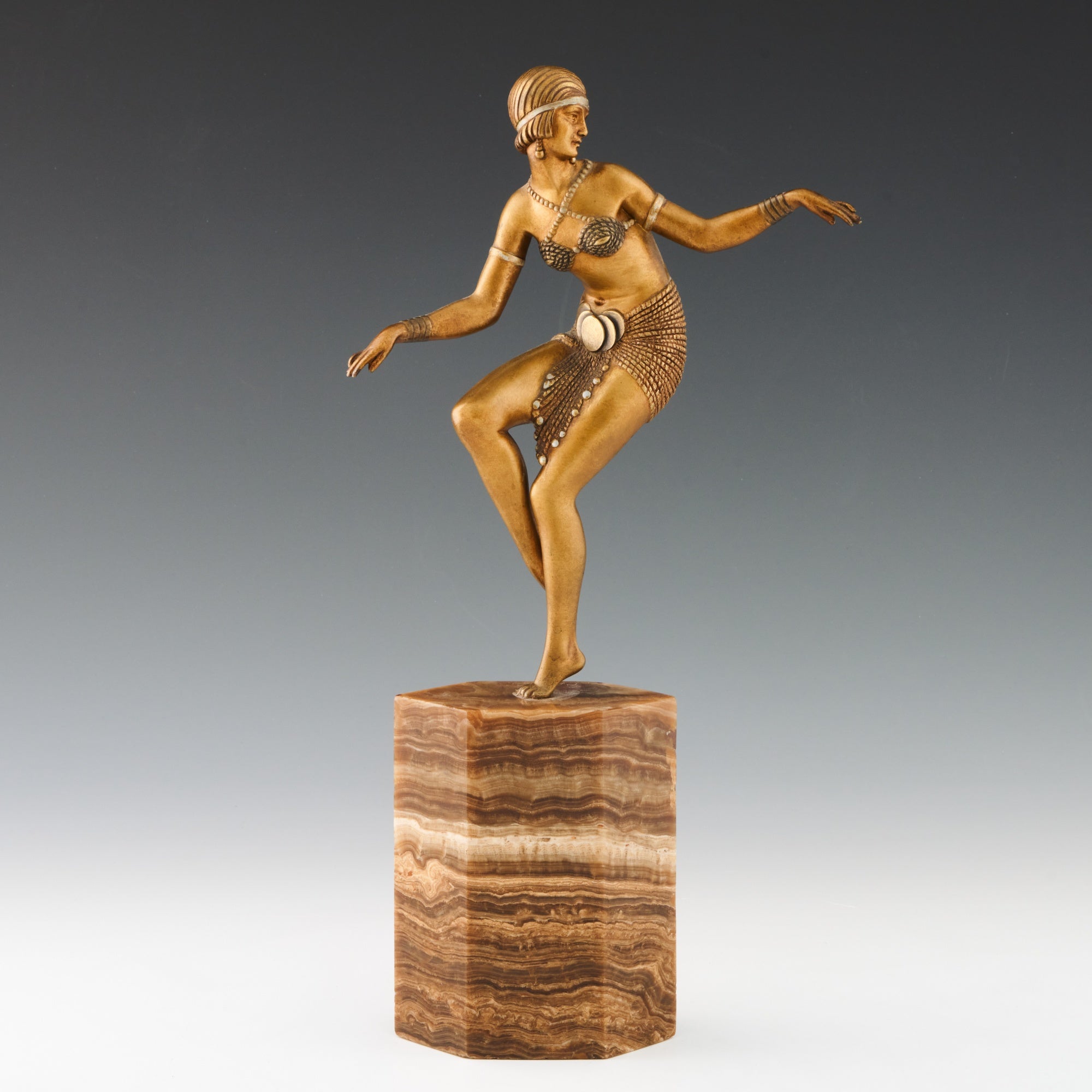 Original Art Deco Bronze Sculpture ' Delhi Dancer' By Demetre Chiparus Bronze and Marble - jeroen Markies Art Deco