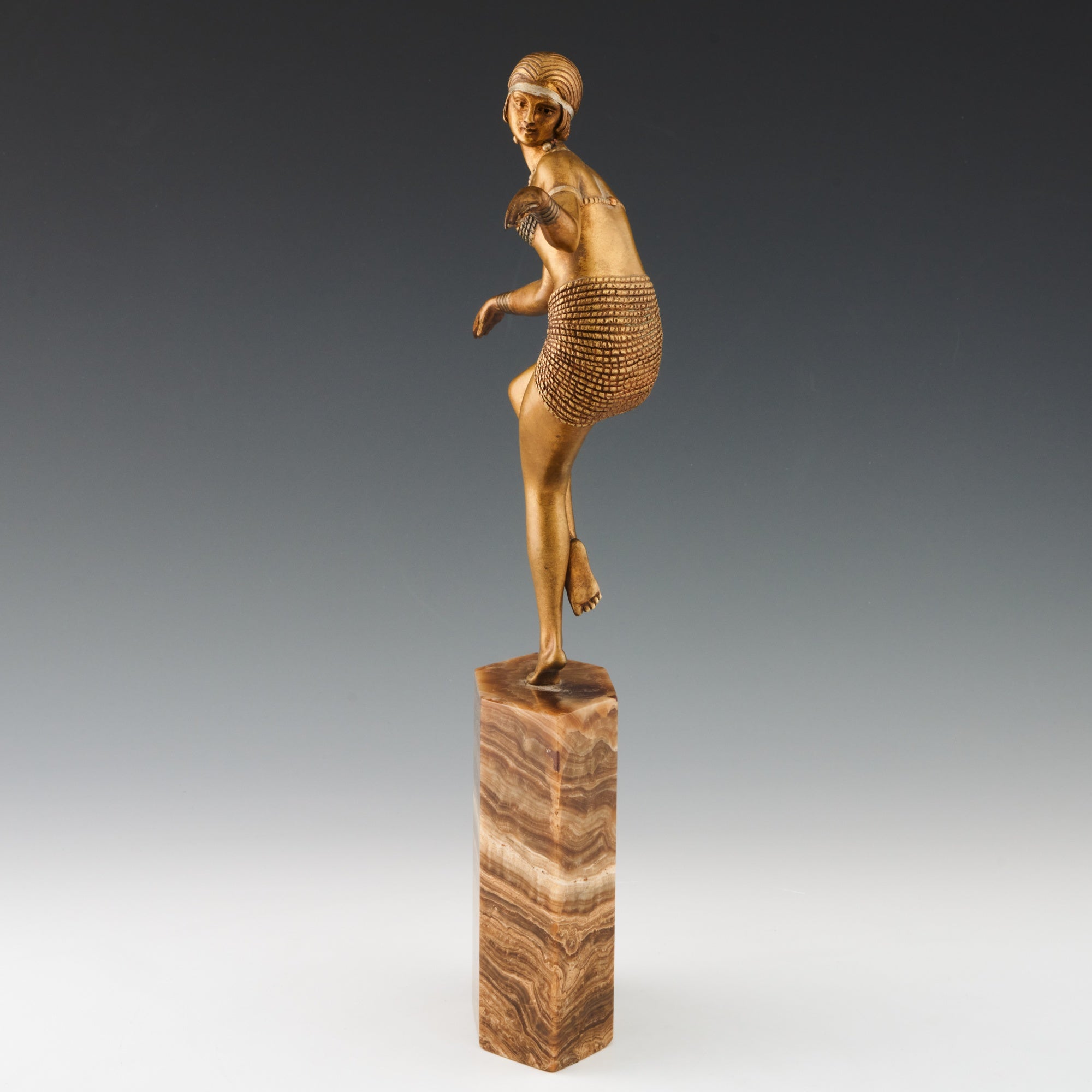 Original Art Deco Bronze Sculpture ' Delhi Dancer' By Demetre Chiparus Bronze and Marble - jeroen Markies Art Deco