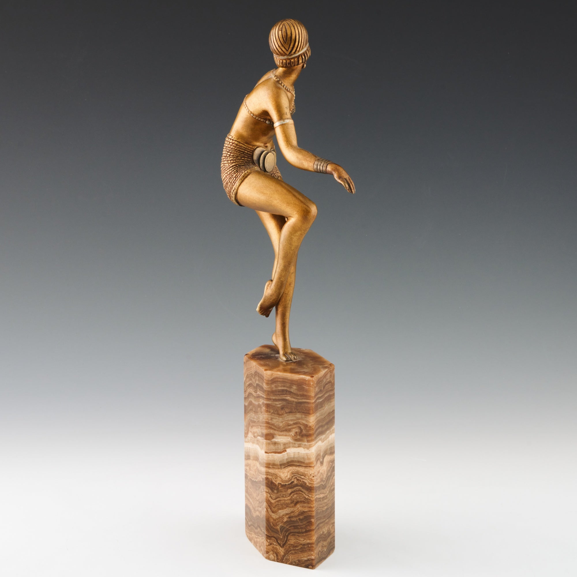 Original Art Deco Bronze Sculpture ' Delhi Dancer' By Demetre Chiparus Bronze and Marble - jeroen Markies Art Deco