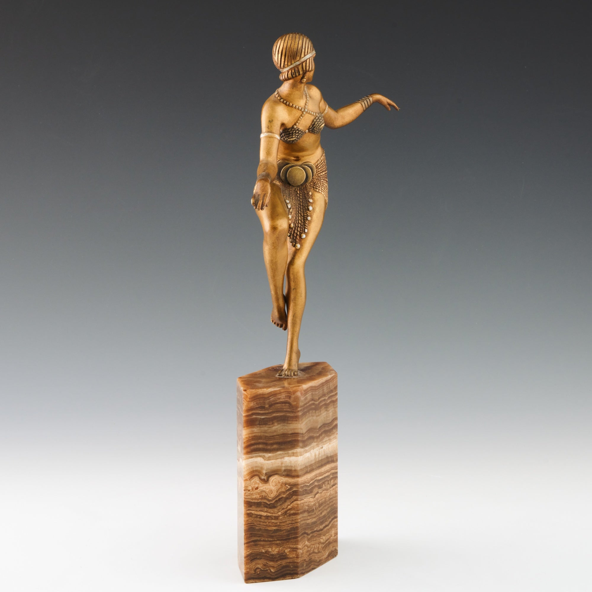 Original Art Deco Bronze Sculpture ' Delhi Dancer' By Demetre Chiparus Bronze and Marble - jeroen Markies Art Deco