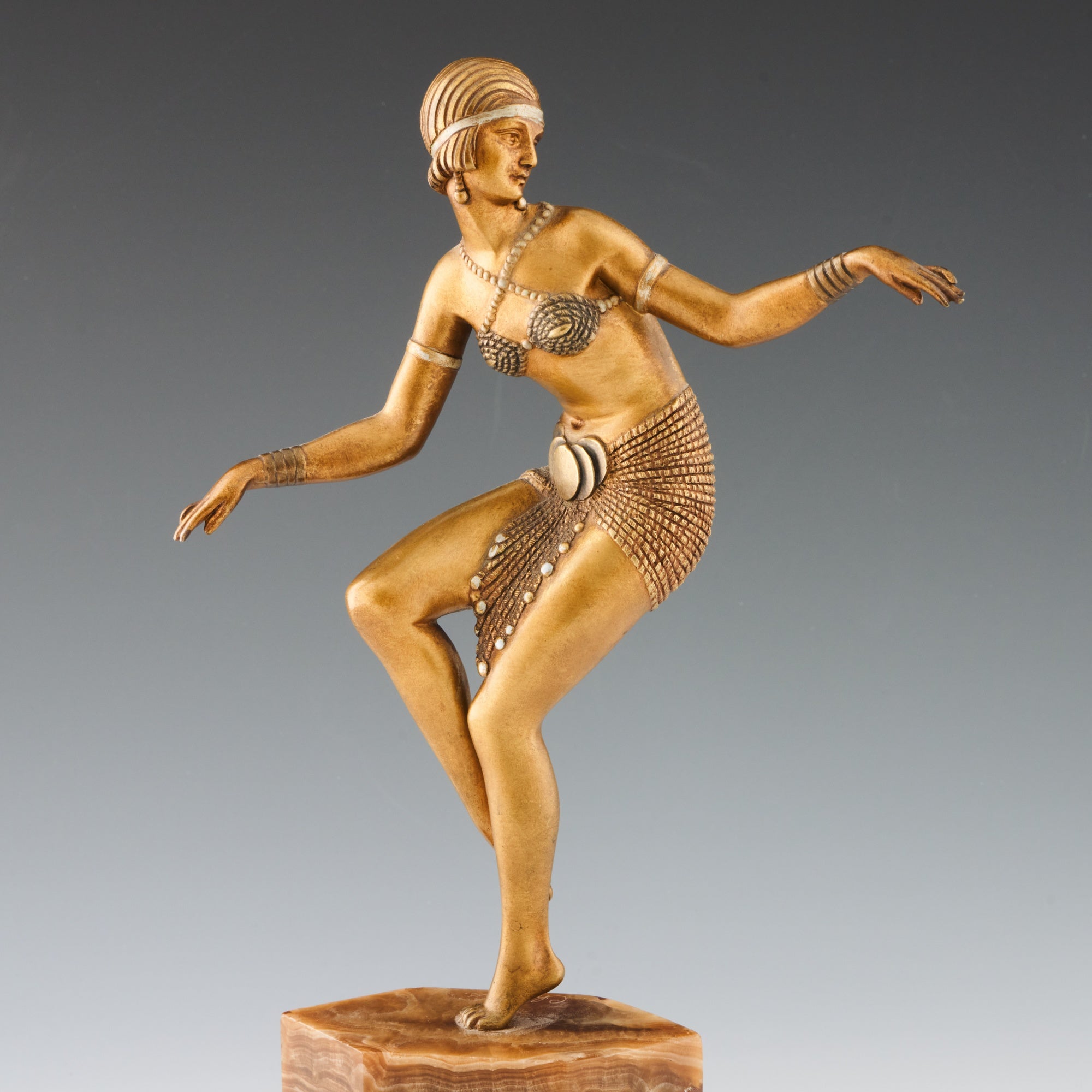 Original Art Deco Bronze Sculpture ' Delhi Dancer' By Demetre Chiparus Bronze and Marble - jeroen Markies Art Deco