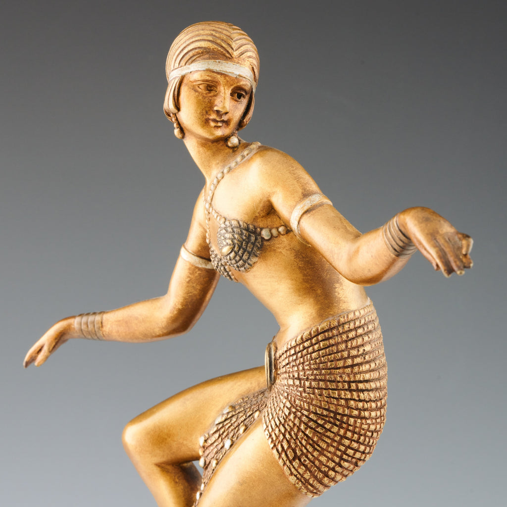 Original Art Deco Bronze Sculpture ' Delhi Dancer' By Demetre Chiparus Bronze and Marble - jeroen Markies Art Deco