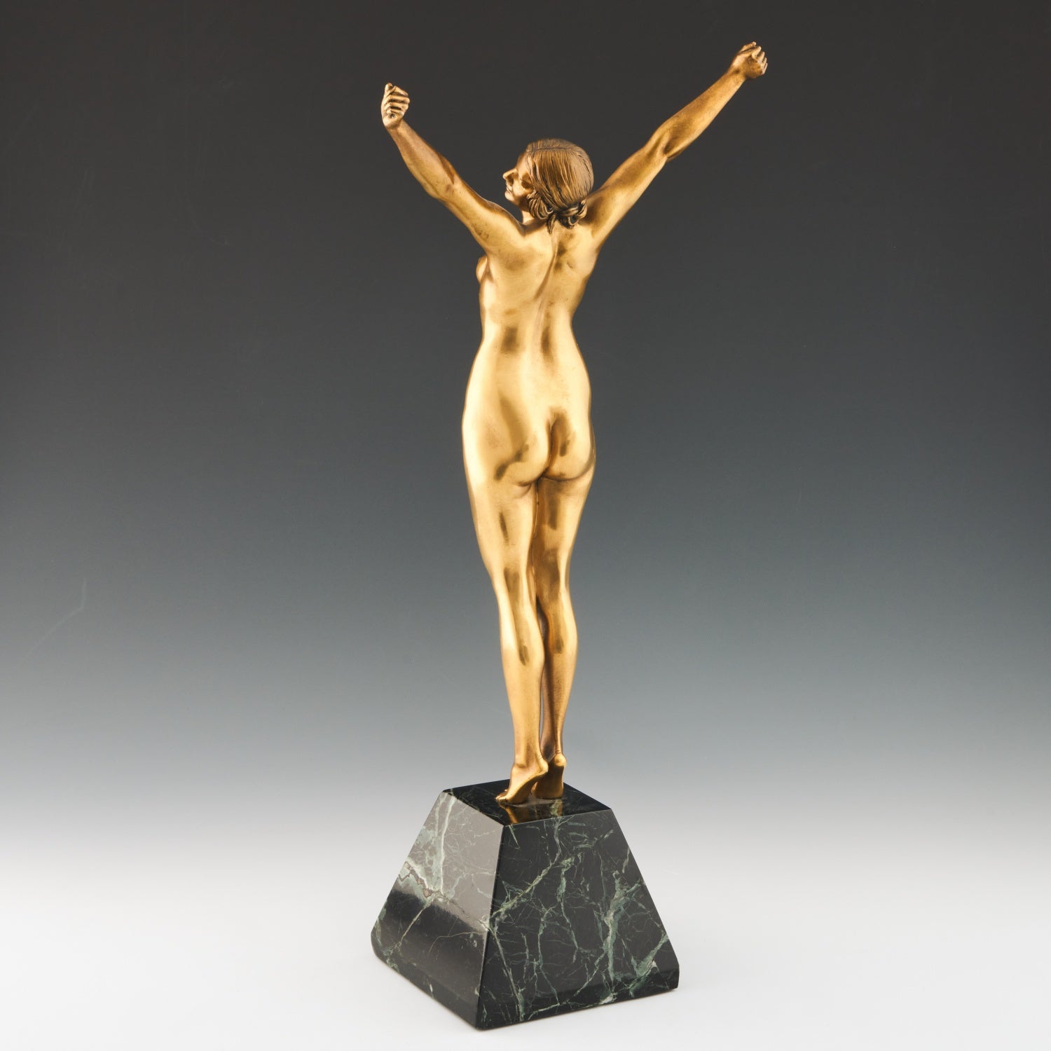 'Eveil' - 'Awakening' an Art Deco cold painted gilt bronze figure by Demetre Chiparus (1886-1947). Jeroen Markies Art Deco