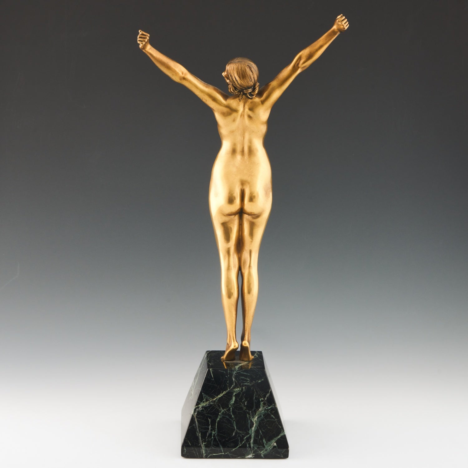 'Eveil' - 'Awakening' an Art Deco cold painted gilt bronze figure by Demetre Chiparus (1886-1947). Jeroen Markies Art Deco