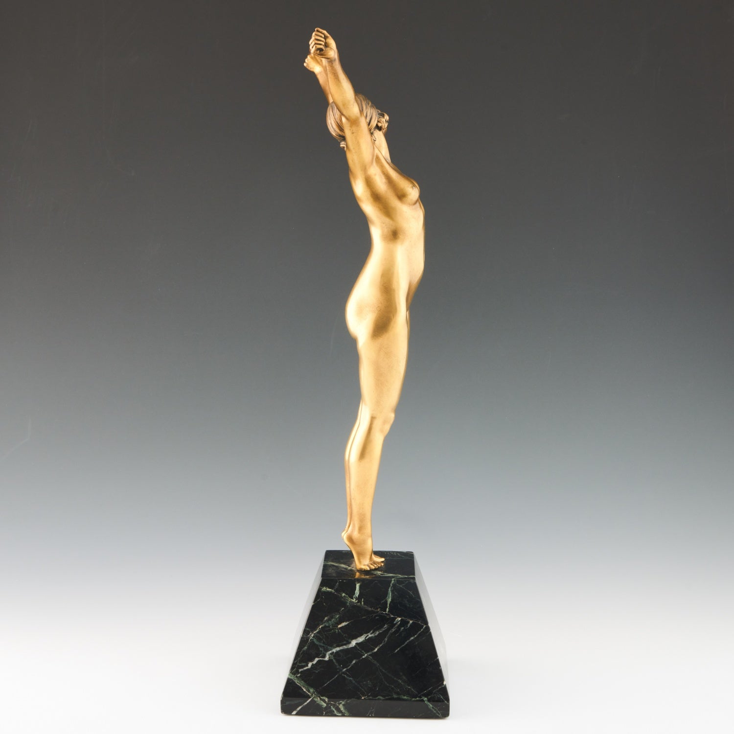 'Eveil' - 'Awakening' an Art Deco cold painted gilt bronze figure by Demetre Chiparus (1886-1947). Jeroen Markies Art Deco