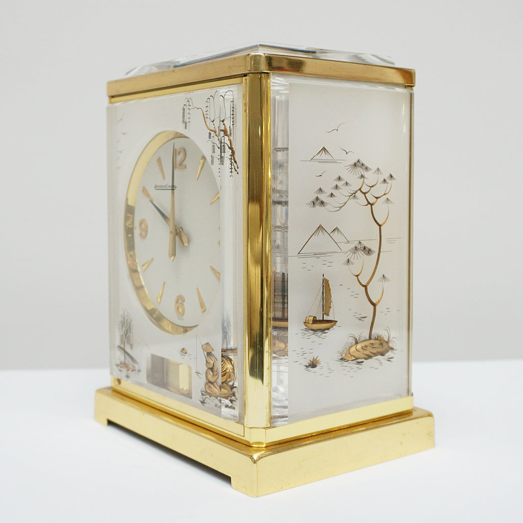 Vintage clocks - original Jaeger LeCoultre Marina Atmos - White lucite vintage clock - Jeroen Markies Art Deco