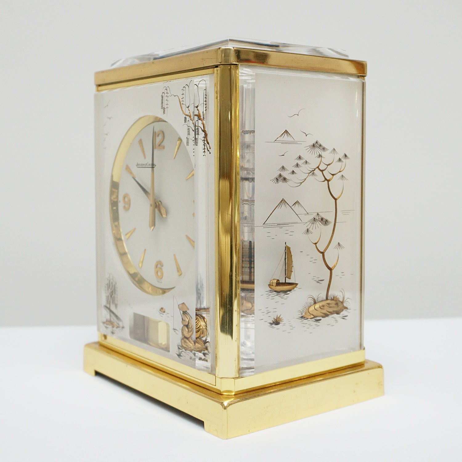 Vintage clocks - original Jaeger LeCoultre Marina Atmos - White lucite vintage clock - Jeroen Markies Art Deco
