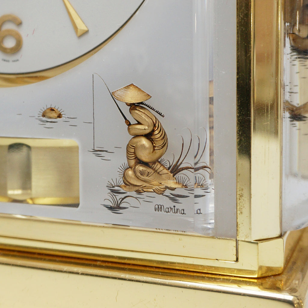 Vintage clocks - original Jaeger LeCoultre Marina Atmos - White lucite vintage clock - Jeroen Markies Art Deco