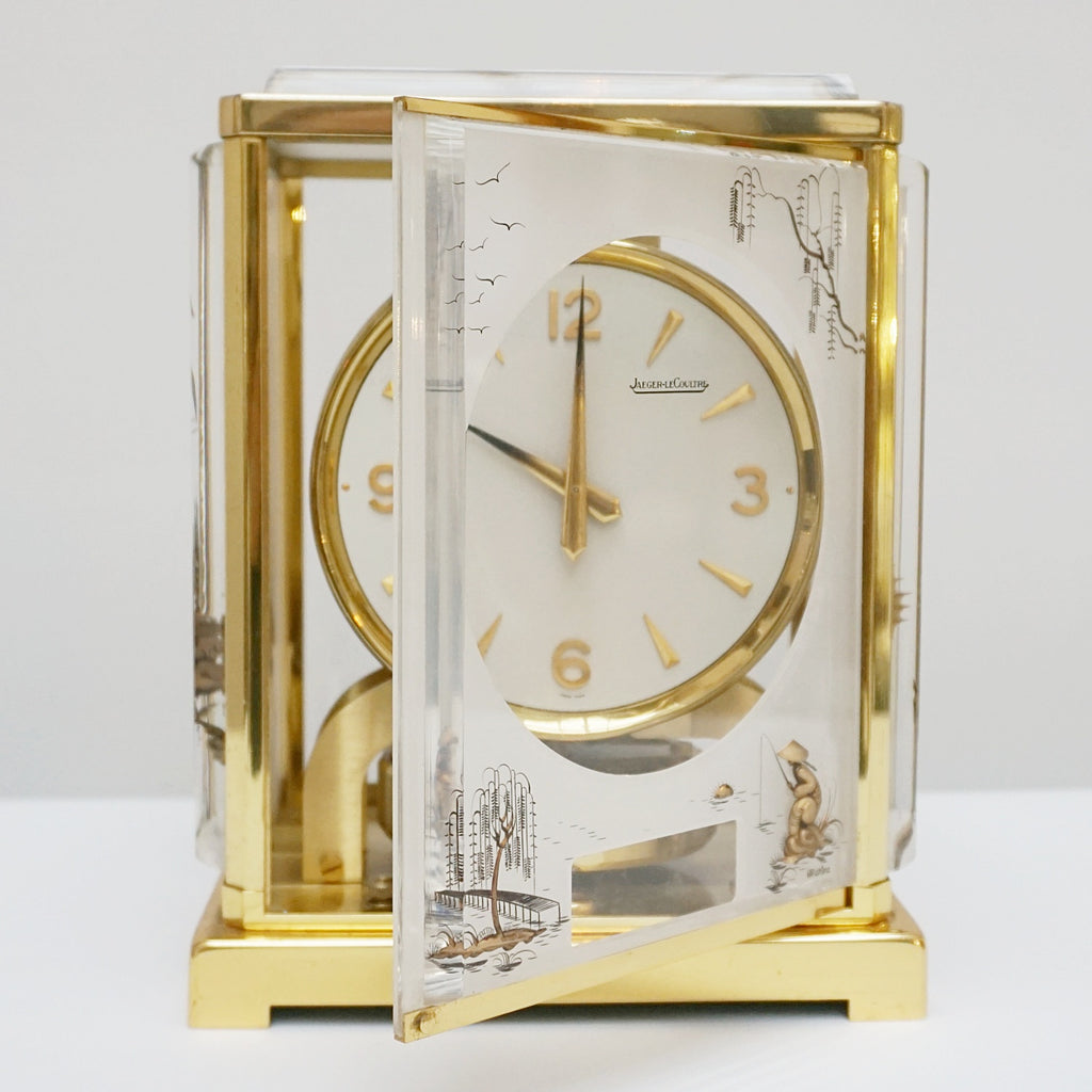 Vintage clocks - original Jaeger LeCoultre Marina Atmos - White lucite vintage clock - Jeroen Markies Art Deco