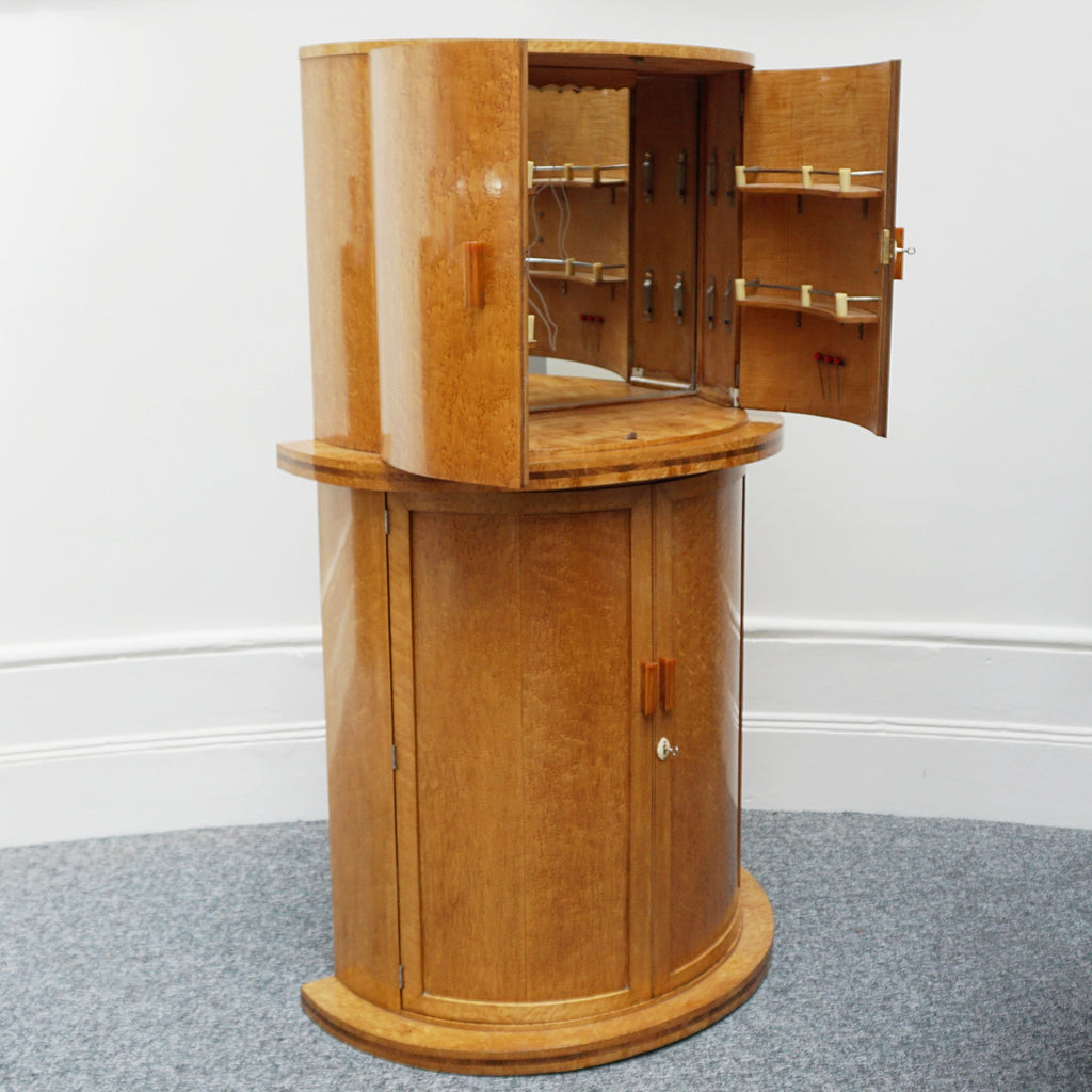 Vintage Art Deco Birdseye Maple Drinks Cabinet - Jeroen Markies Art Deco
