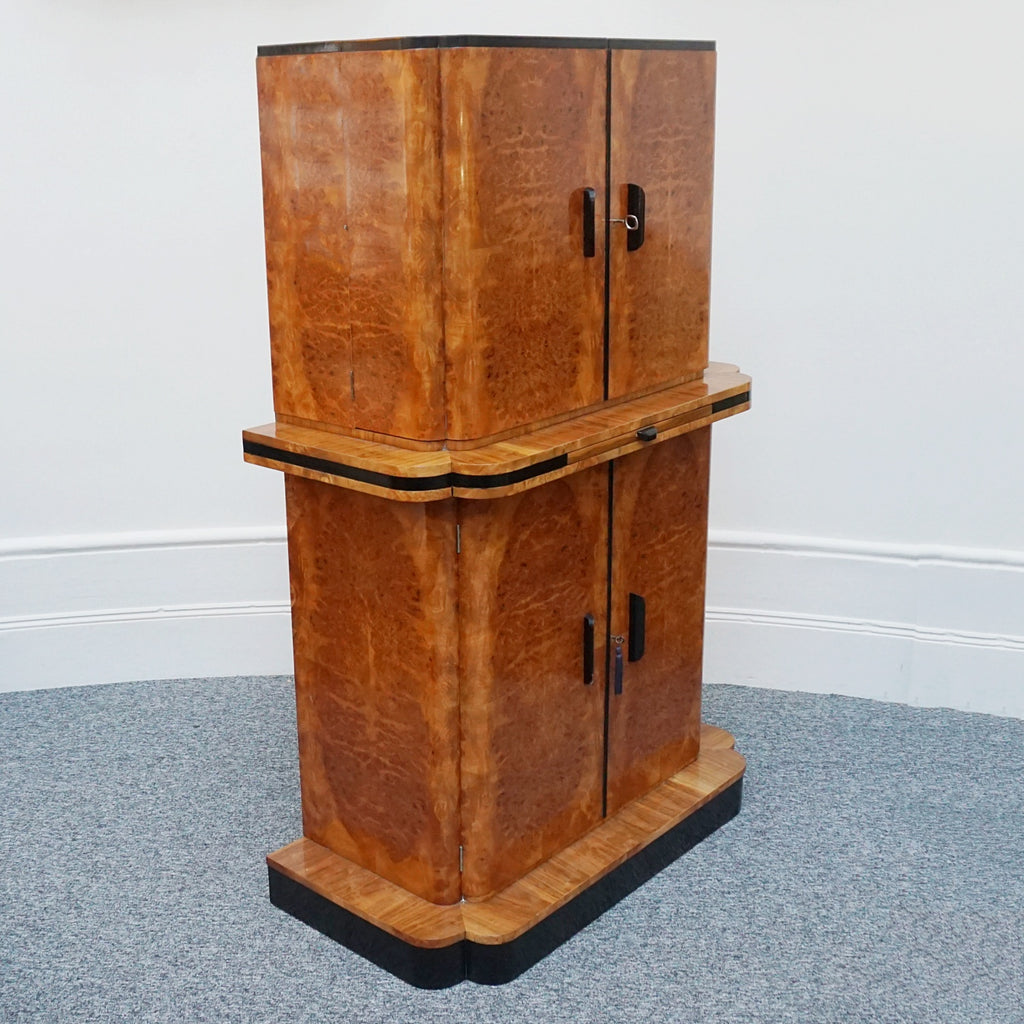 Harry & Lou Epstein Burr Walnut Cocktail Cabinet-Vintage Art Deco Cocktail Bars - Jeroen Markies Art Deco