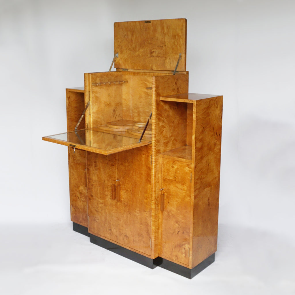 Art Deco Cocktail Cabinet Burr Walnut English Circa 1930 Art Deco Original Vintage Drinks Cabinet Jeroen Markies Art Deco