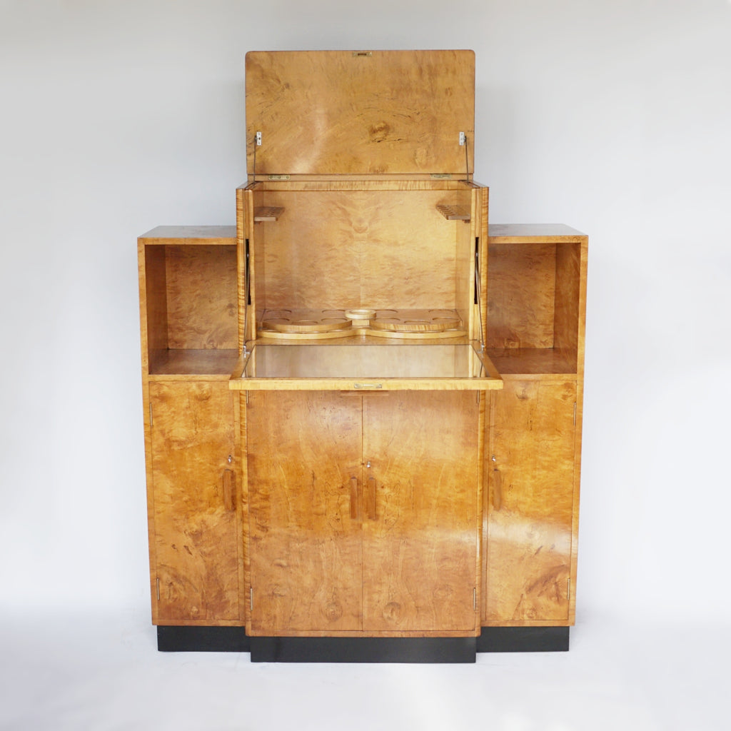 Art Deco Cocktail Cabinet Burr Walnut English Circa 1930 Art Deco Original Vintage Drinks Cabinet Jeroen Markies Art Deco