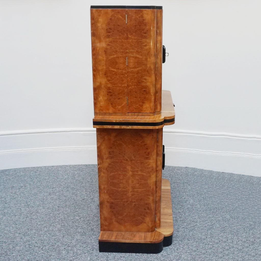 Harry & Lou Epstein Burr Walnut Cocktail Cabinet-Vintage Art Deco Cocktail Bars - Jeroen Markies Art Deco