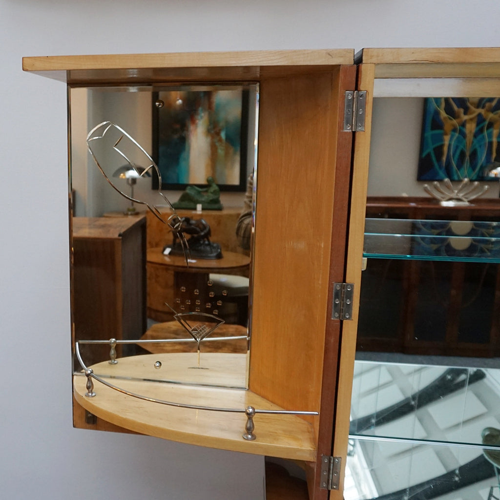 Harry & Lou Epstein Burr Walnut Cocktail Cabinet-Vintage Art Deco Cocktail Bars - Jeroen Markies Art Deco