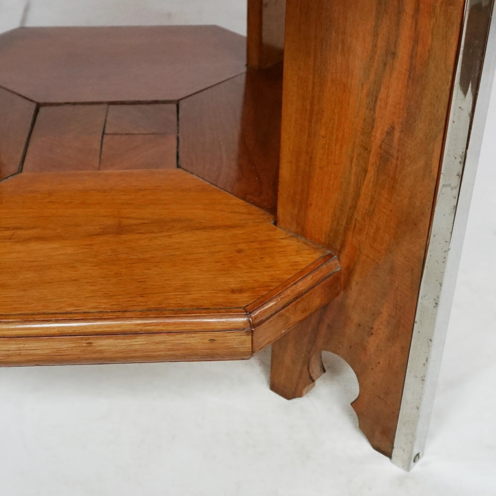 Art Deco Octagonal Coffee Side Table Figured and Solid Walnut - Jeroen Markies Art Deco