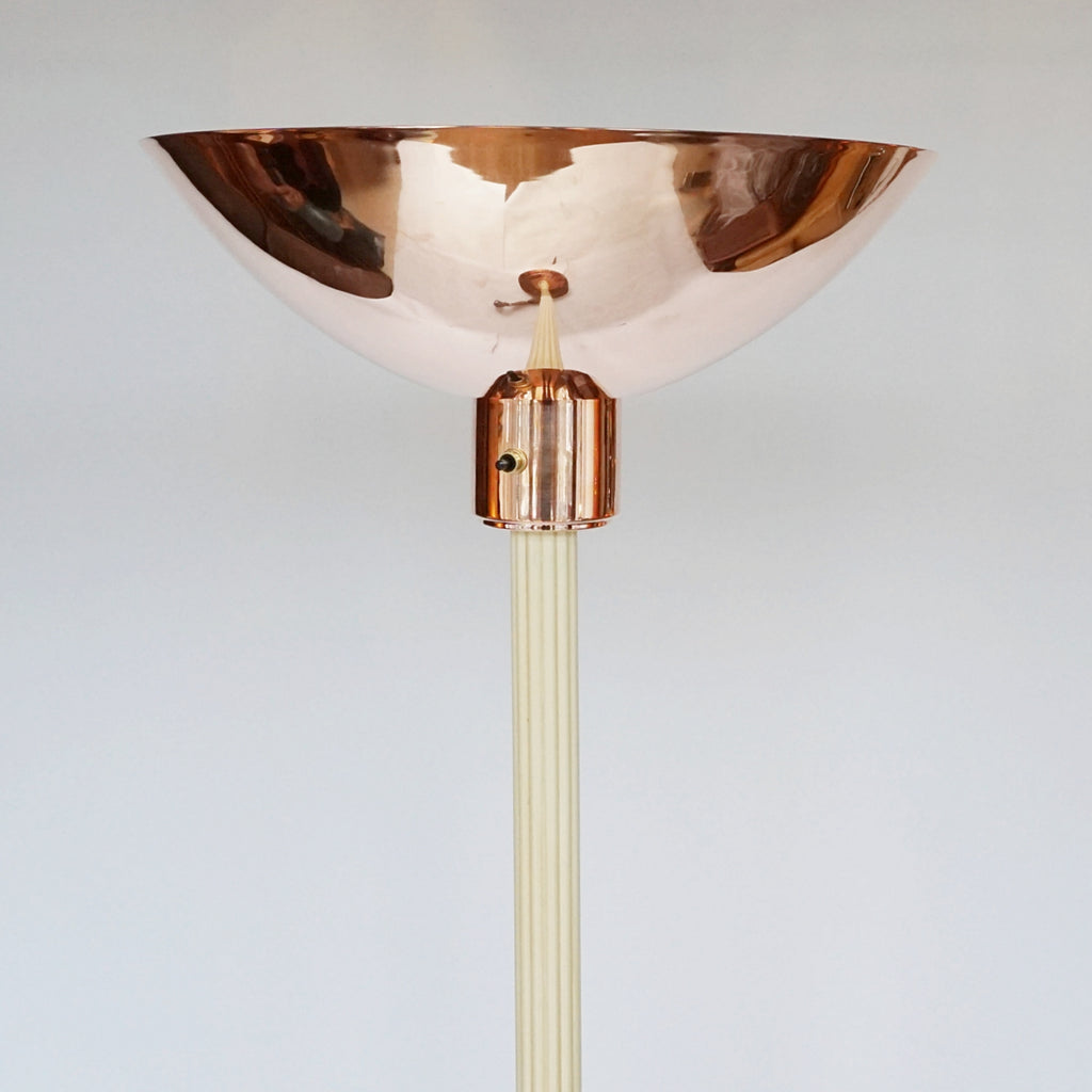 Art Deco Uplighter Floor Lamp Bakelite and Copper - Jeroen Markies Art Deco