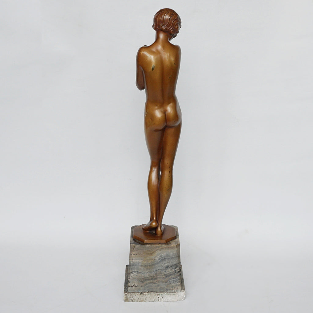 Josef Lorenzl 'Coy Maiden' an Art Deco Bronze Sculpture by Josef Lorenzl - Jeroen Markies Art Deco