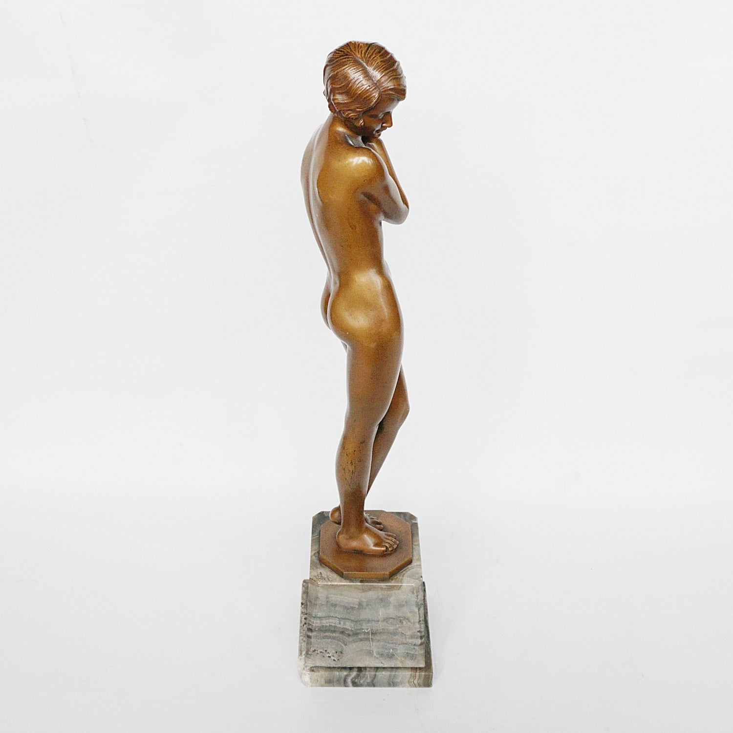 Josef Lorenzl 'Coy Maiden' an Art Deco Bronze Sculpture by Josef Lorenzl - Jeroen Markies Art Deco