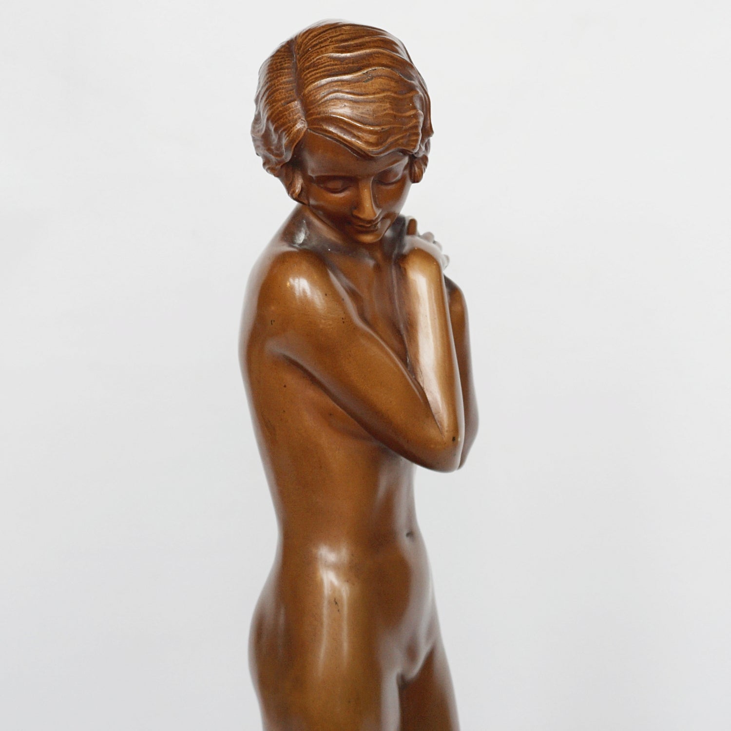 Josef Lorenzl 'Coy Maiden' an Art Deco Bronze Sculpture by Josef Lorenzl - Jeroen Markies Art Deco