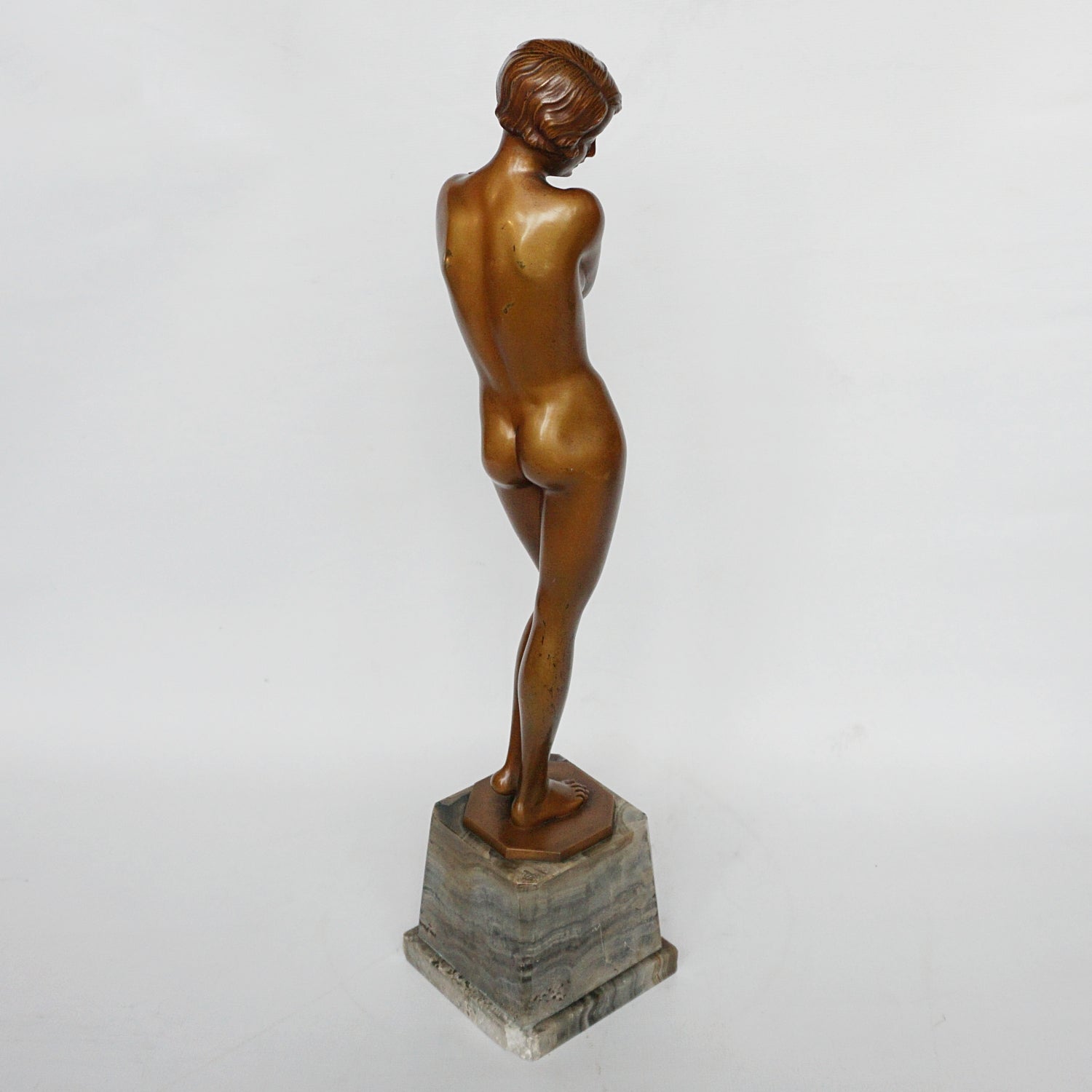 Josef Lorenzl 'Coy Maiden' an Art Deco Bronze Sculpture by Josef Lorenzl - Jeroen Markies Art Deco