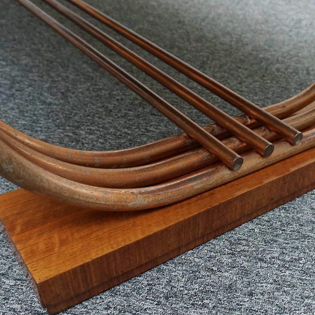 Vintage Art Deco 8 Seater Dining table and chairs Walnut and Copper - Jeroen Markies Art Deco