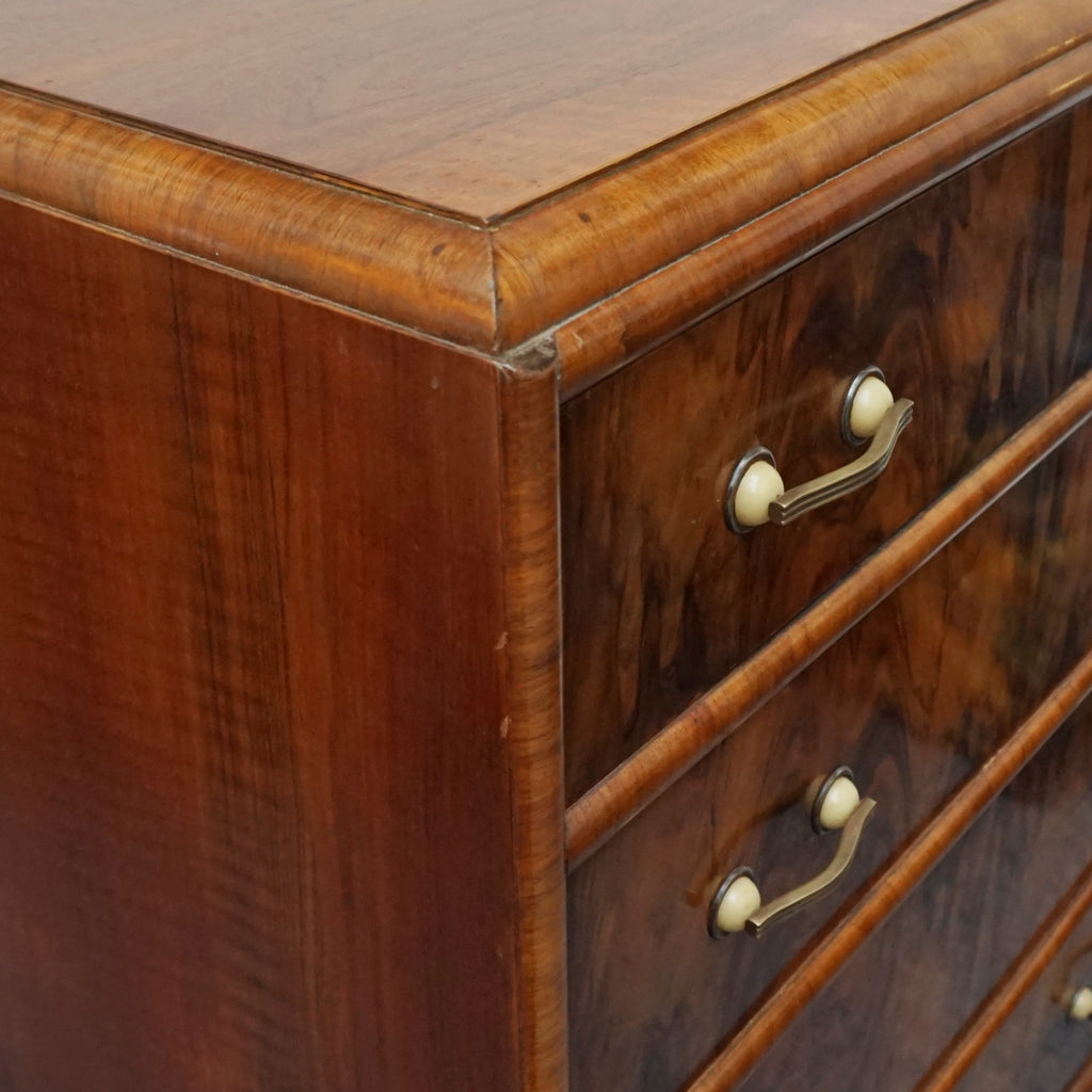 Original Art Deco Burr and Figured Walnut Chest of Drawers - Jeroen Markies Art Deco