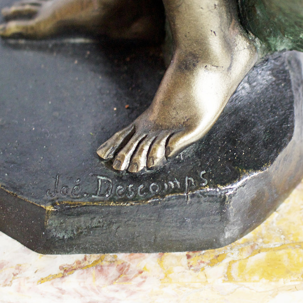 Art Deco Bronze Sculpture of a Nude Female by Joé Descomps Jeroen Markies Art Deco