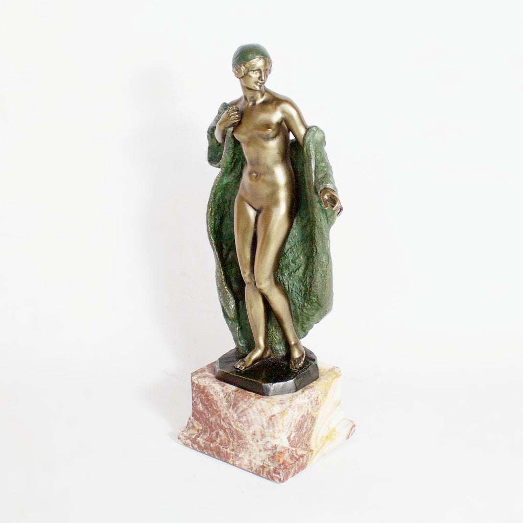 Art Deco Bronze Sculpture of a Nude Female by Joé Descomps Jeroen Markies Art Deco