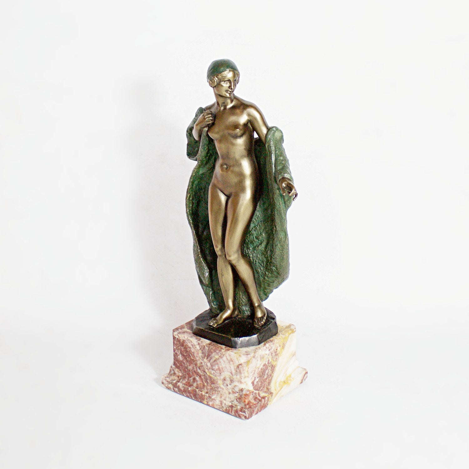 Art Deco Bronze Sculpture of a Nude Female by Joé Descomps Jeroen Markies Art Deco
