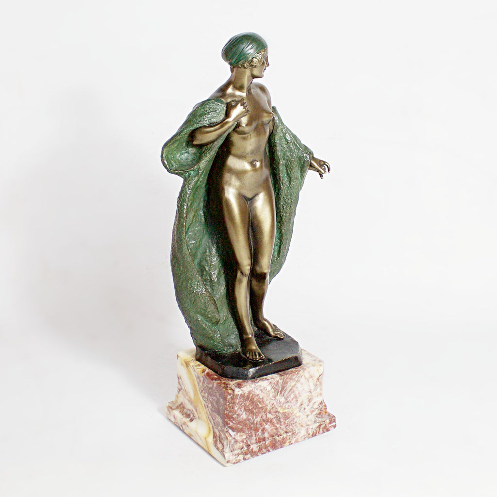 Art Deco Bronze Sculpture of a Nude Female by Joé Descomps Jeroen Markies Art Deco