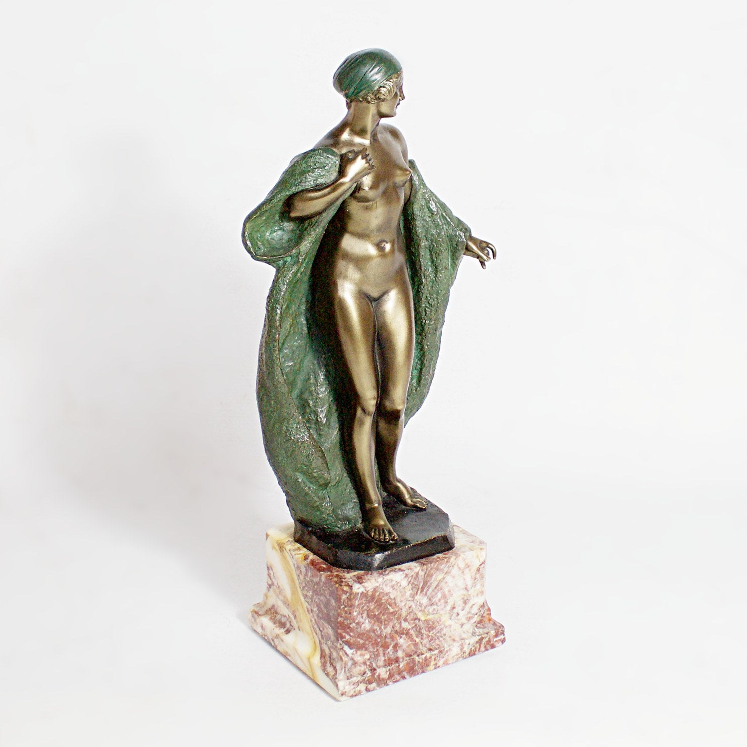 Art Deco Bronze Sculpture of a Nude Female by Joé Descomps Jeroen Markies Art Deco