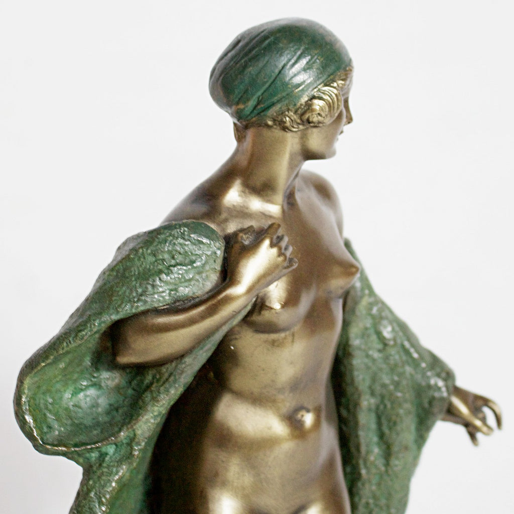 Art Deco Bronze Sculpture of a Nude Female by Joé Descomps Jeroen Markies Art Deco