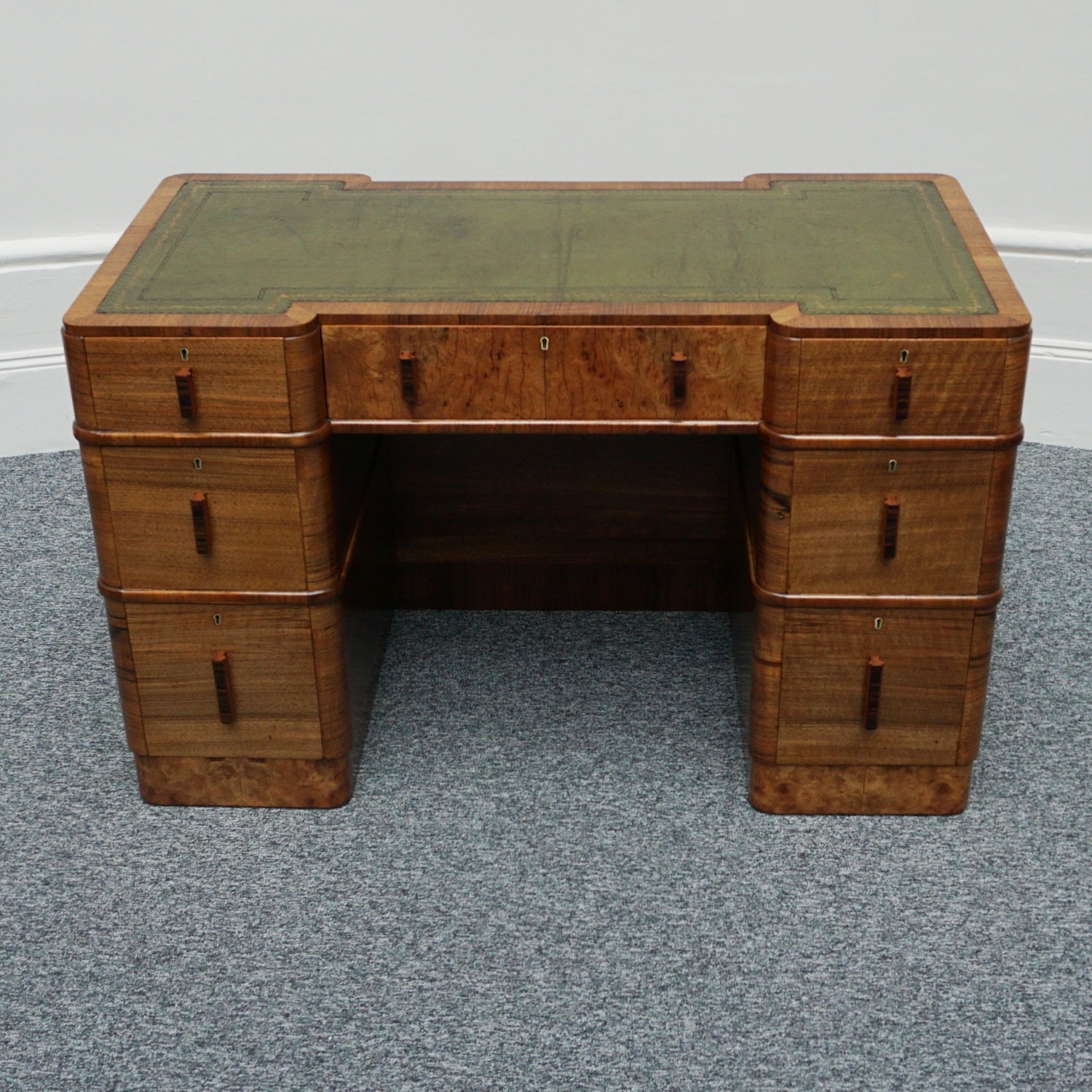 Vintage Art Deco Walnut Desk - Original Art Deco Furniture - Jeroen Markies Art Deco