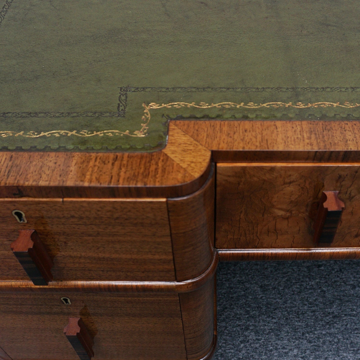 Vintage Art Deco Walnut Desk - Original Art Deco Furniture - Jeroen Markies Art Deco