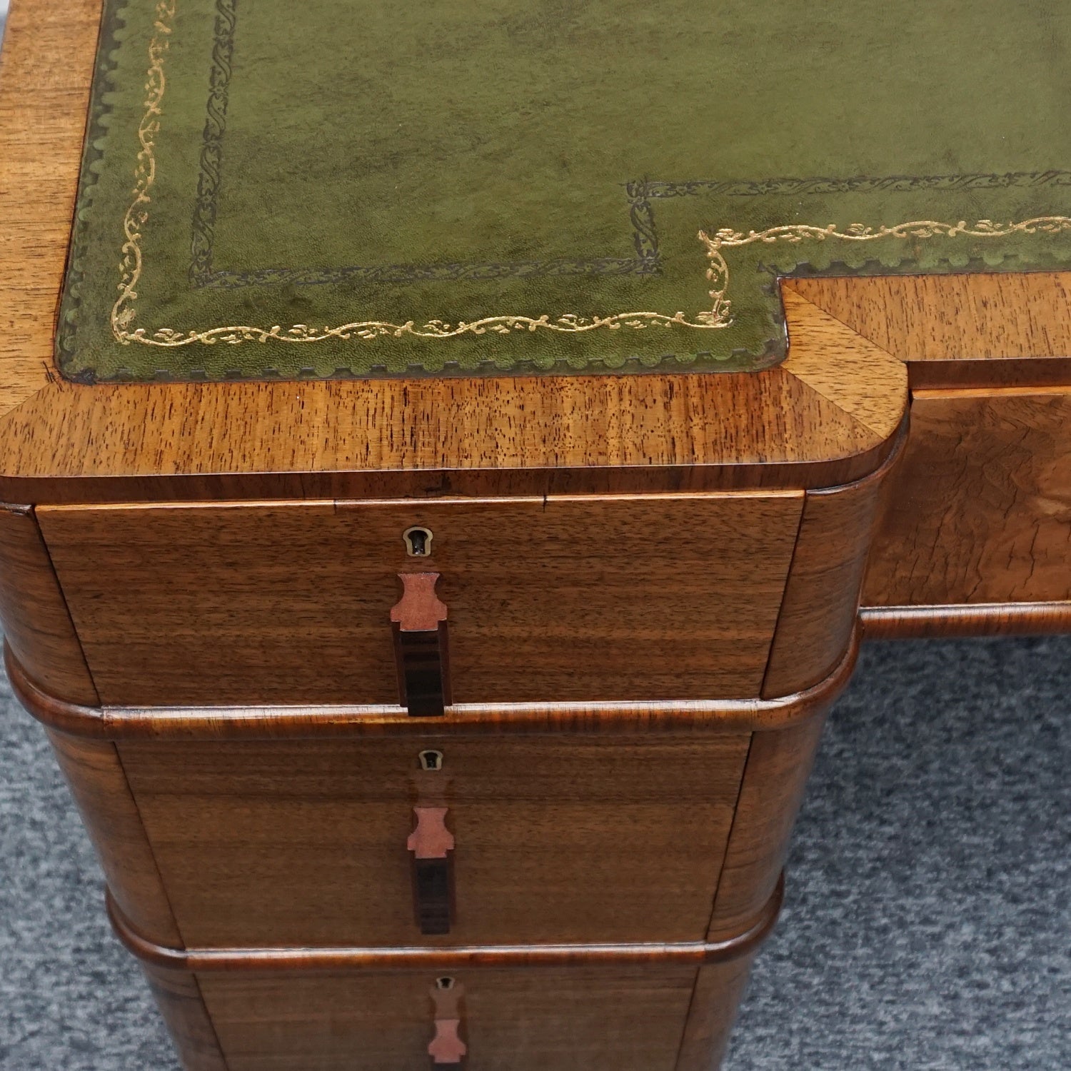 Vintage Art Deco Walnut Desk - Original Art Deco Furniture - Jeroen Markies Art Deco