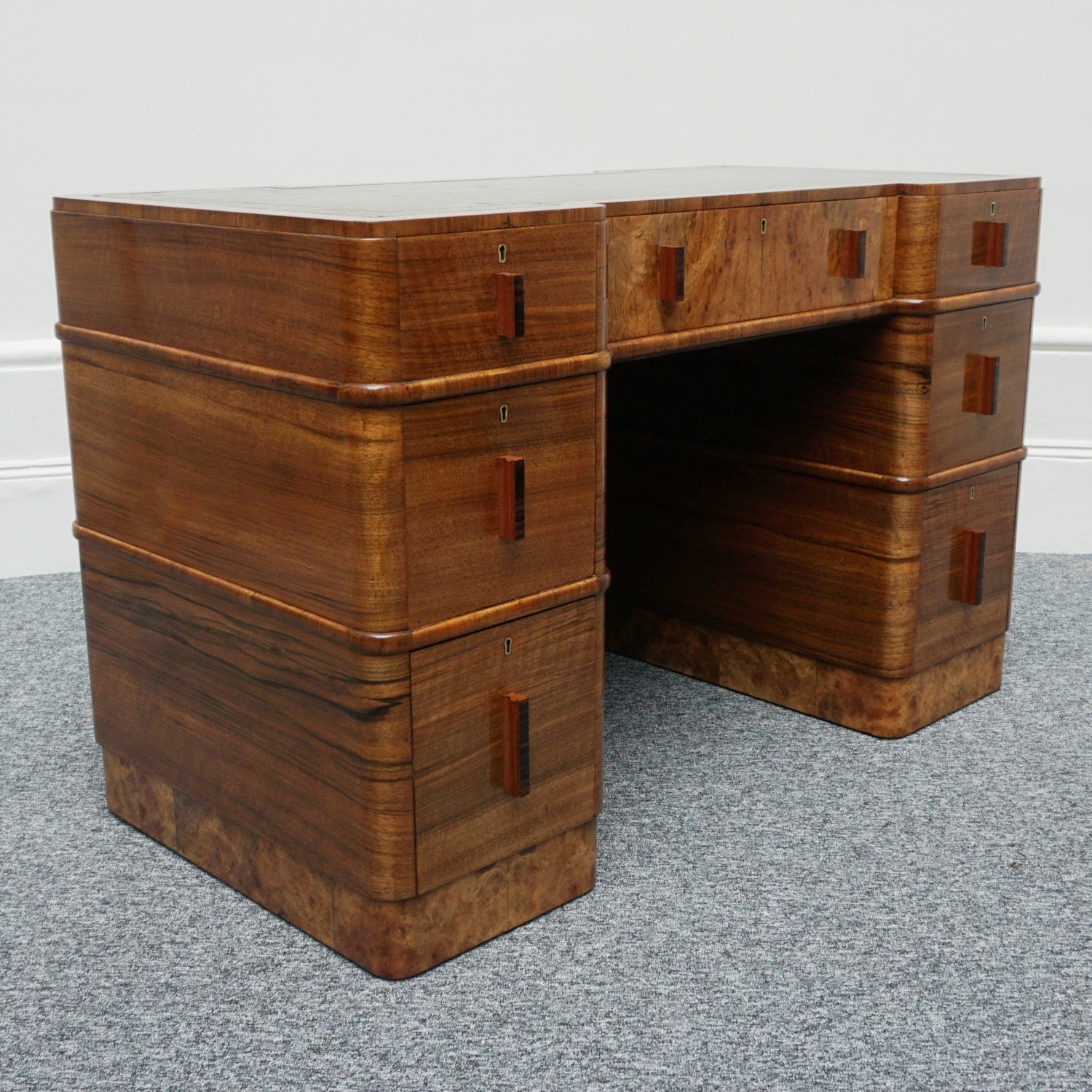 Vintage Art Deco Walnut Desk - Original Art Deco Furniture - Jeroen Markies Art Deco