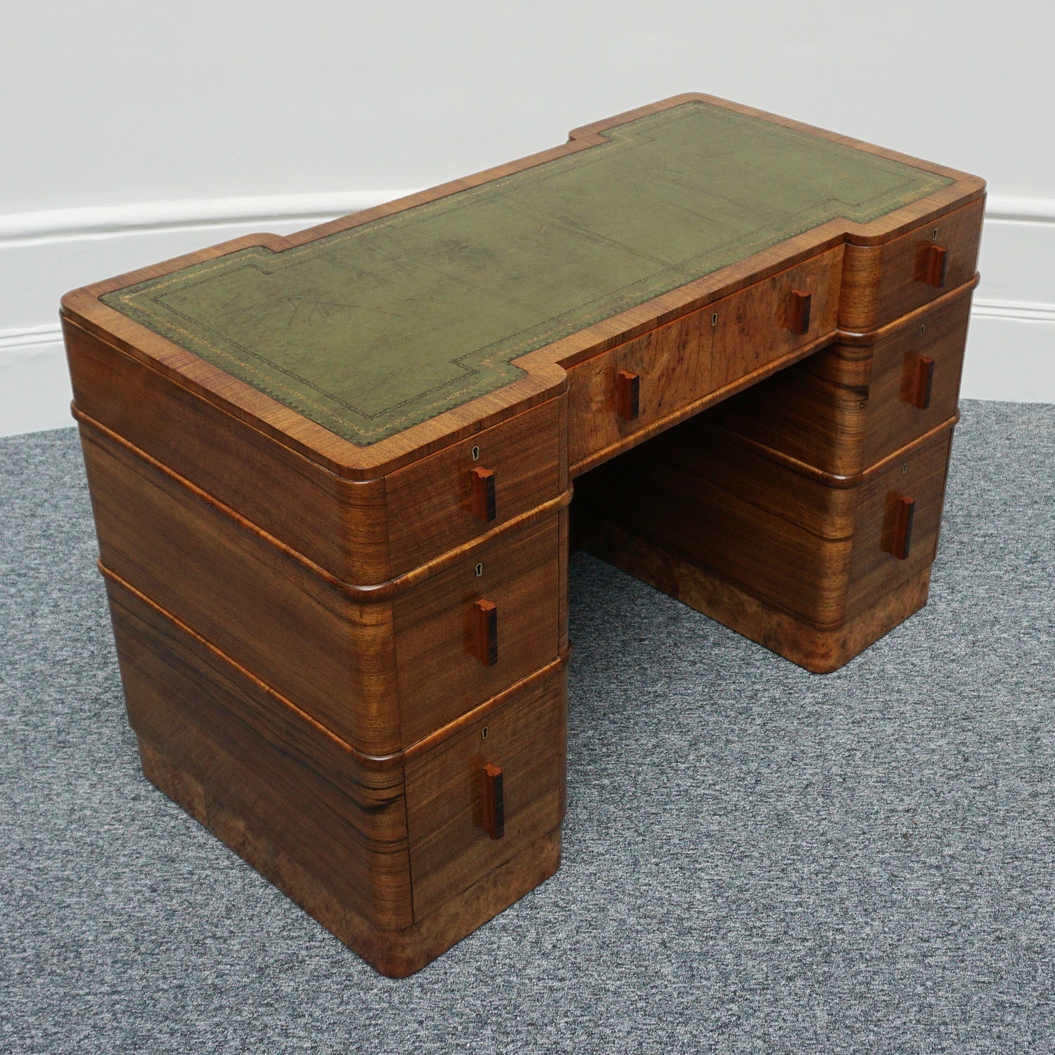 Vintage Art Deco Walnut Desk - Original Art Deco Furniture - Jeroen Markies Art Deco