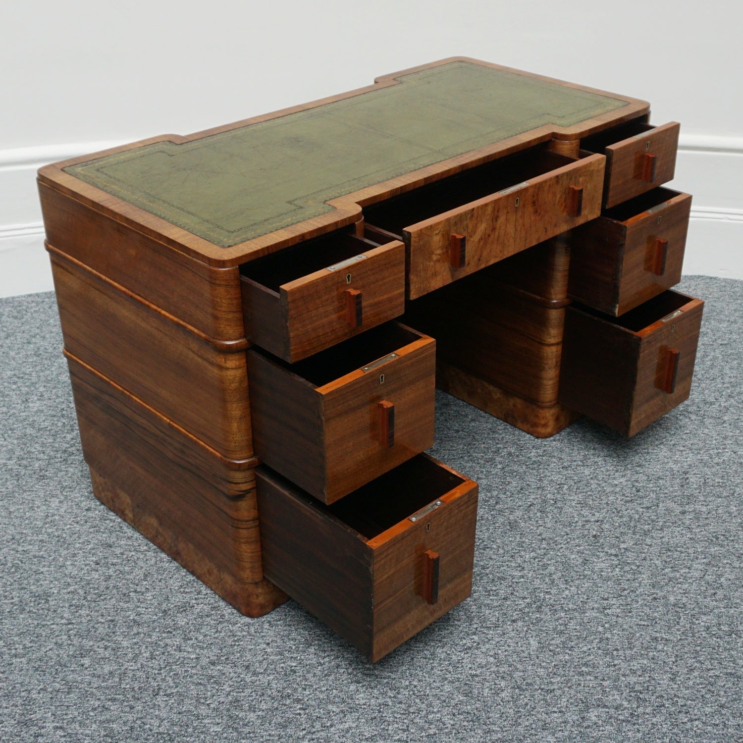 Vintage Art Deco Walnut Desk - Original Art Deco Furniture - Jeroen Markies Art Deco