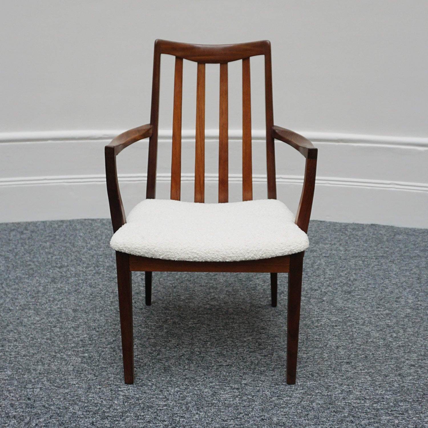 1960's Danish Desk Chair Rosewood and Boucle Vintage Danish Mid-Century Furniture - Jeroen Markies Art Deco 