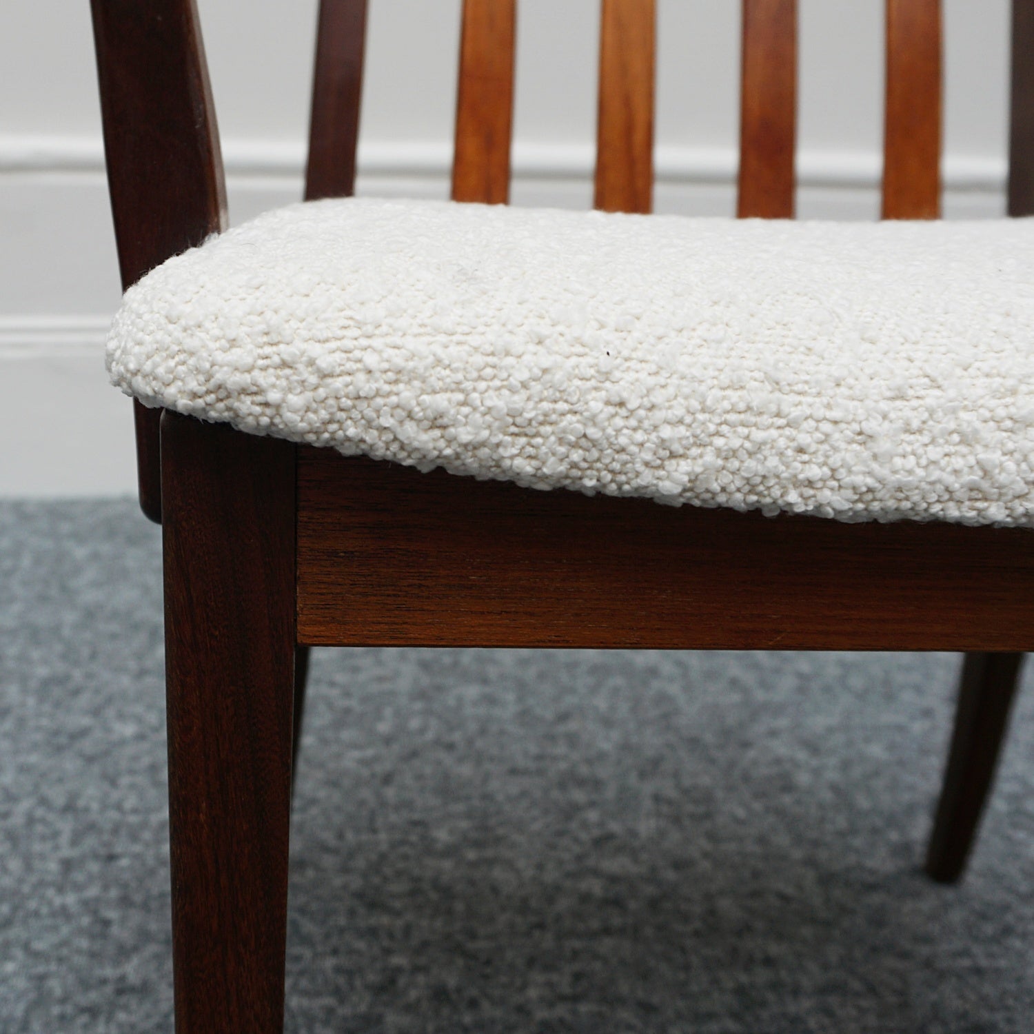 1960's Danish Desk Chair Rosewood and Boucle Vintage Danish Mid-Century Furniture - Jeroen Markies Art Deco 