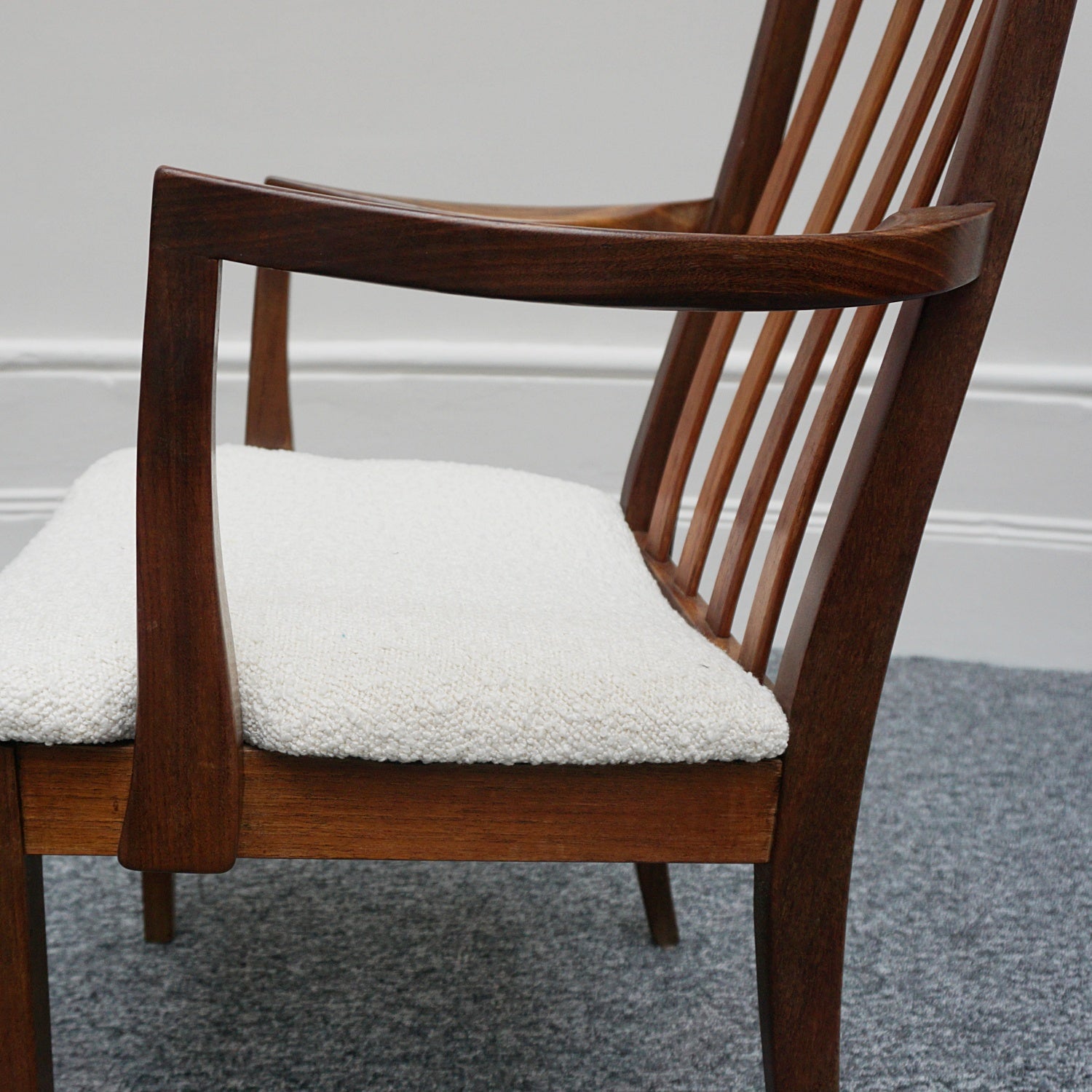 1960's Danish Desk Chair Rosewood and Boucle Vintage Danish Mid-Century Furniture - Jeroen Markies Art Deco 