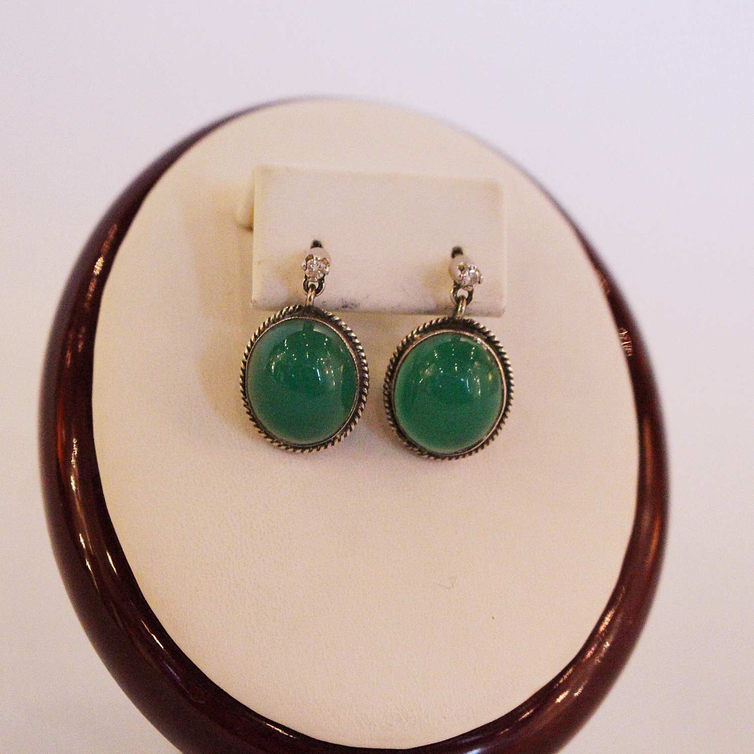 jade and diamond drop earrings