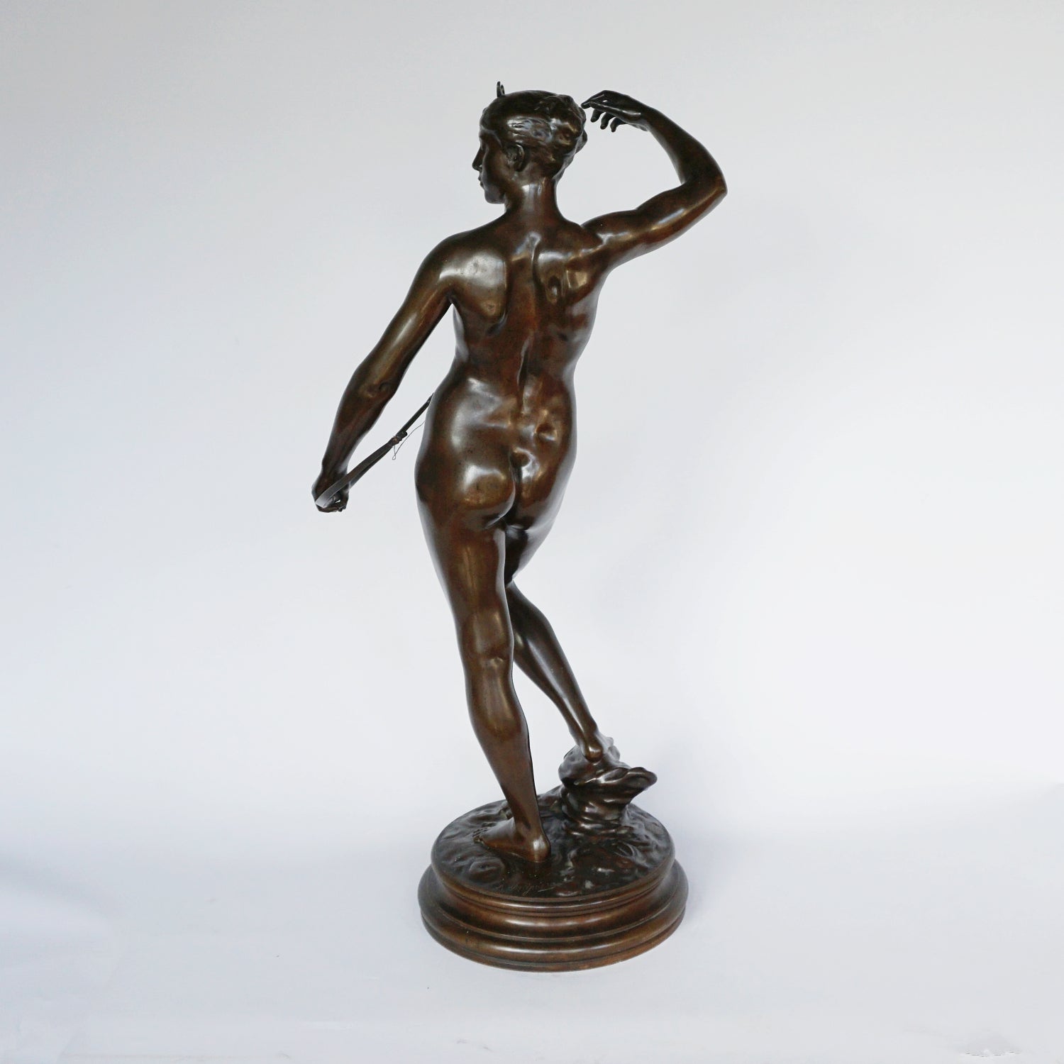 Art Nouveau Bronze Sculpture of Diana the Huntress by Jean Alexandre Joseph Falguiére French, Circa 1890