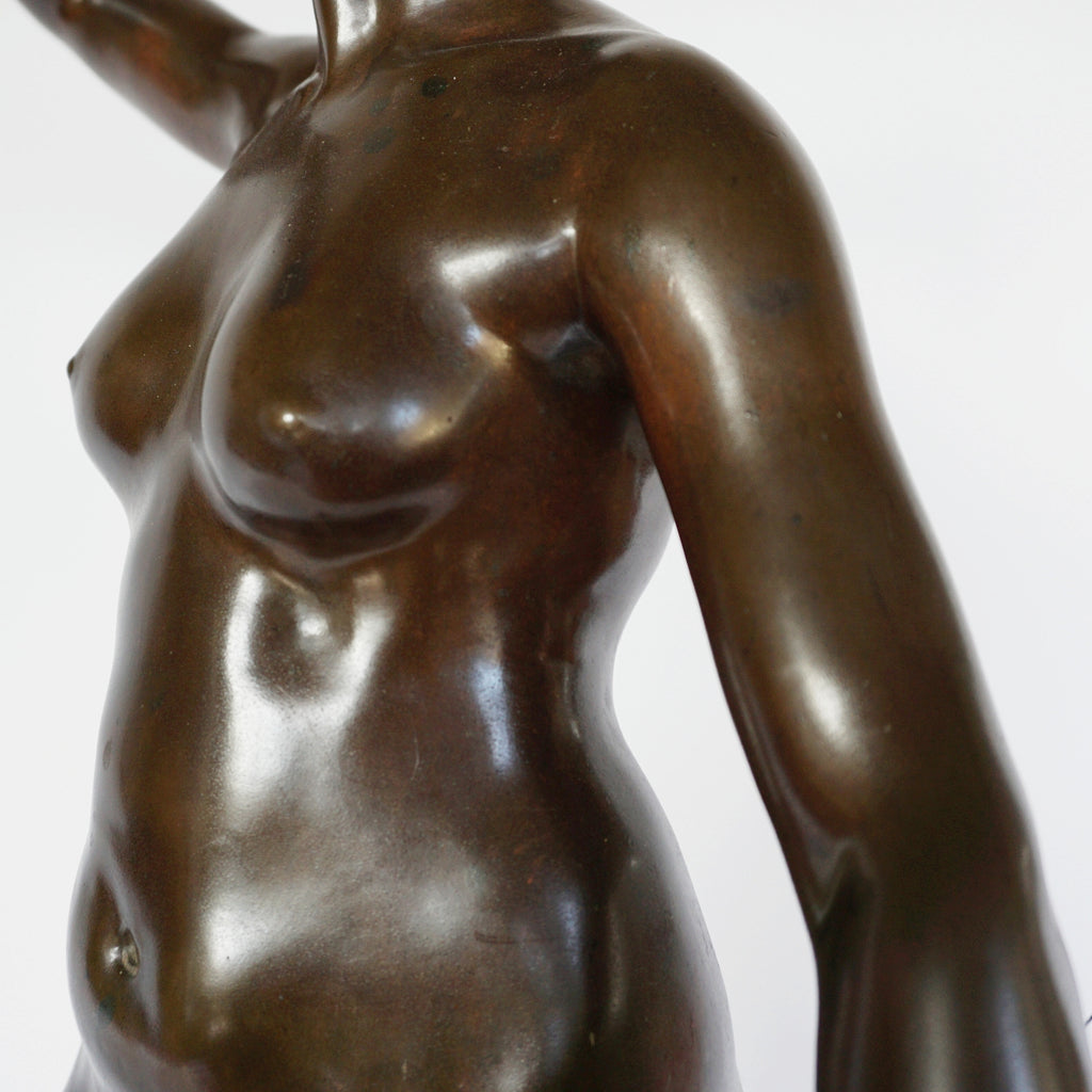Art Nouveau Bronze Sculpture of Diana the Huntress by Jean Alexandre Joseph Falguiére French, Circa 1890